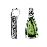 AP-6261-GAM Sterling Silver Pendant With Green Amethyst Q. Jewelry Bali Designs Inc